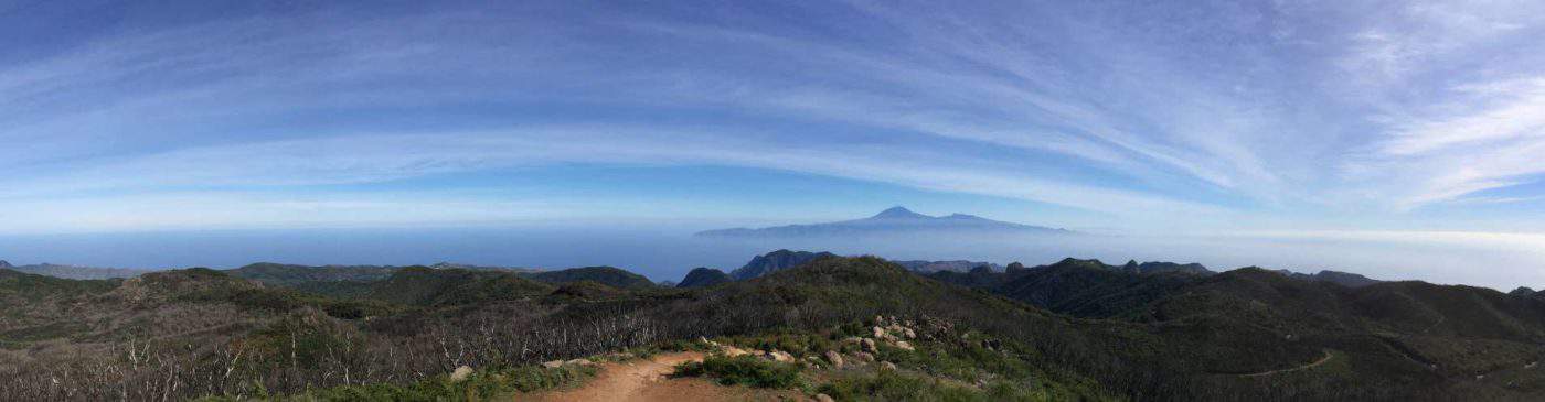 View of the neighboring island of Tenerife with Mount Teide